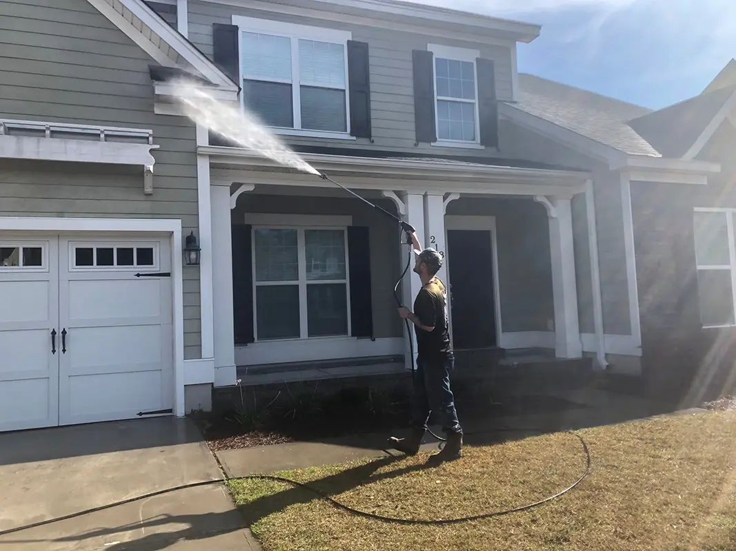 pressure washing a house in Moore, OK